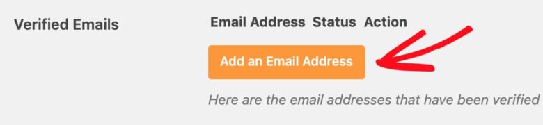 Add an Email Address to verify with Amazon SES
