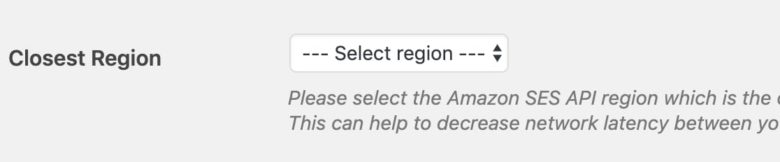 Choose closest region option in WP Mail SMTP settings