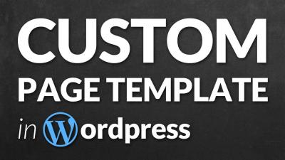 custom page template in wordpress