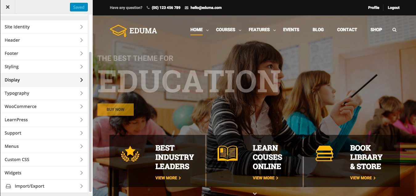 Eduma Education Theme Customize