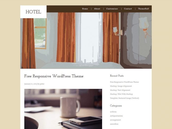 One of the best Free WordPress Hotel Themes - Hotel