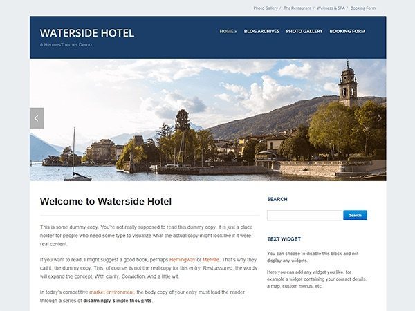 WordPress Theme for Hotel - Waterside