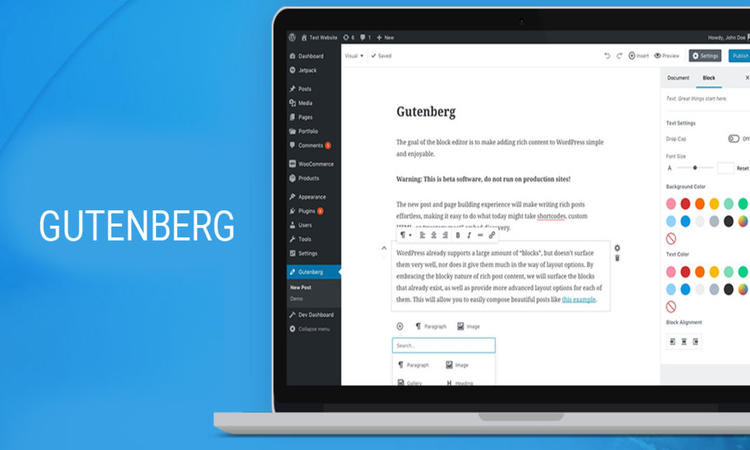 Gutenberg WordPress Update