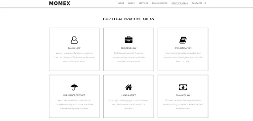 A legal page theme of a website