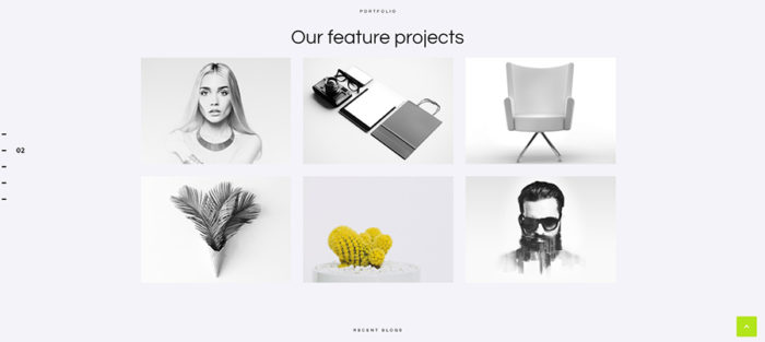 A snapshot of projects section of the website