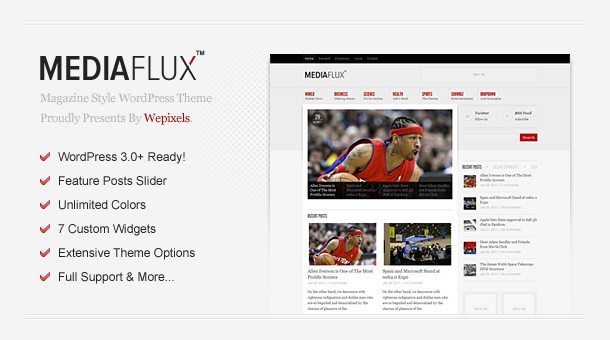 MediaFlux Magazine WordPress Theme