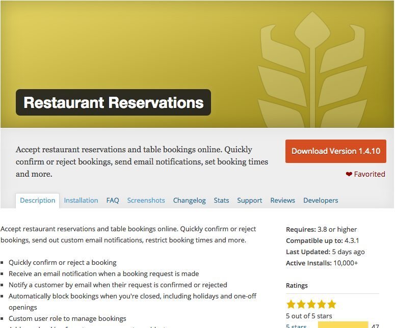 Restaurant Reservation