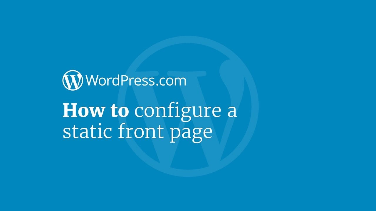 setting a static page as homepage