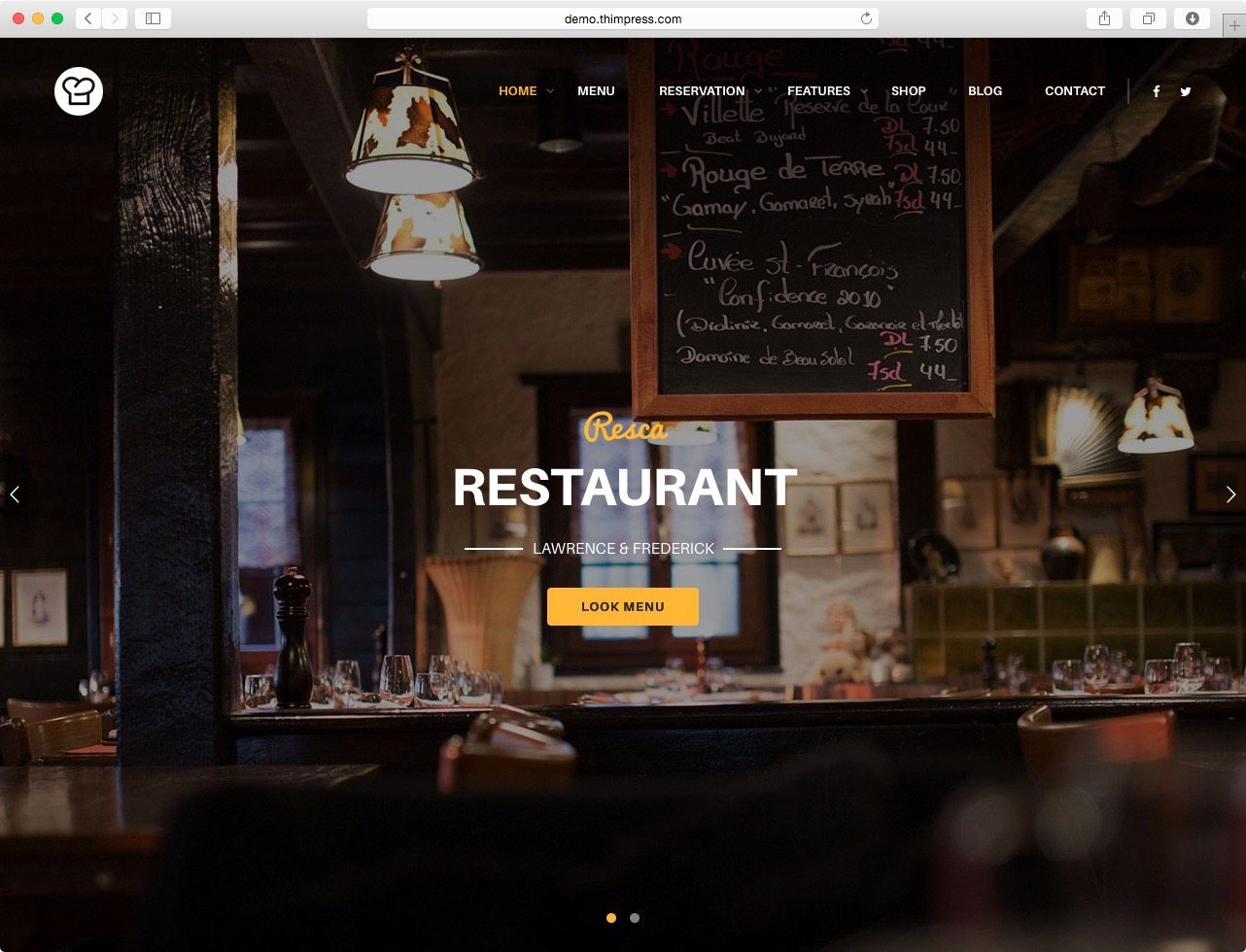 One of The Best WordPress Restaurant Themes - Resca
