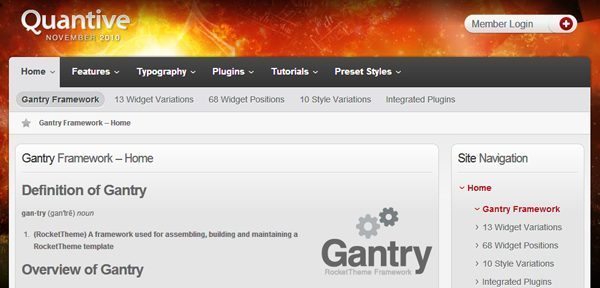 wp framework Gantry