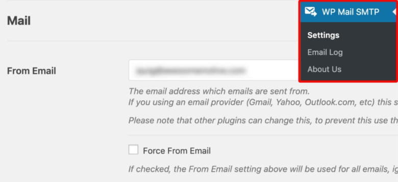 from email settings