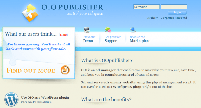 OIO Publishers WordPress Ads Banner Management Plugin